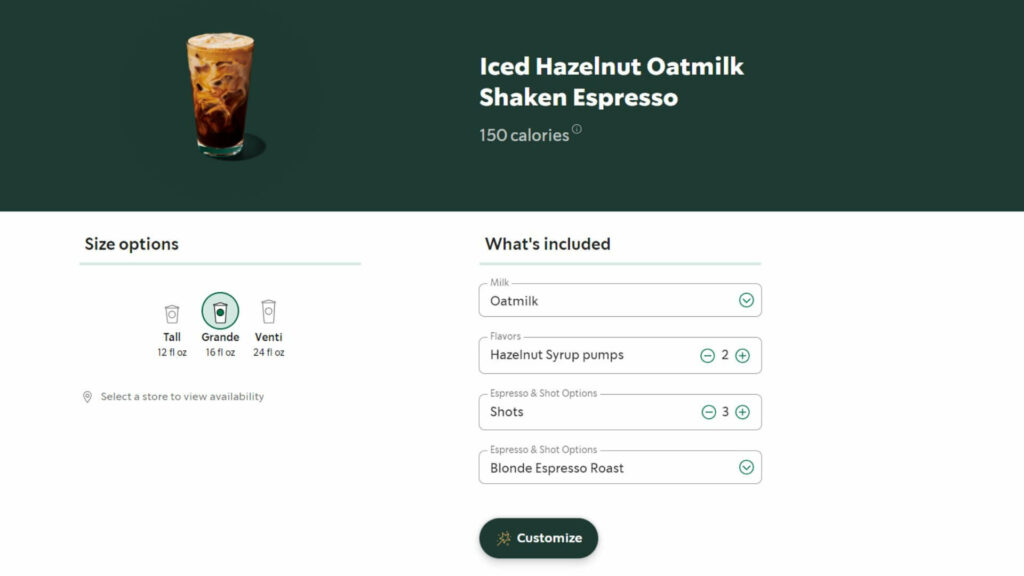 아이스 헤이즐넛 오트 밀크 쉐이큰 에스프레소 Iced Hazelnut Oatmilk Shaken Espresso