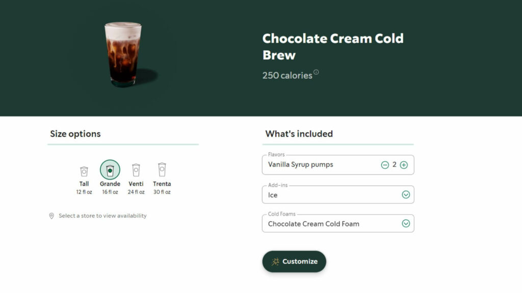 초콜릿 크림 콜드 브루 Chocolate Cream Cold Brew