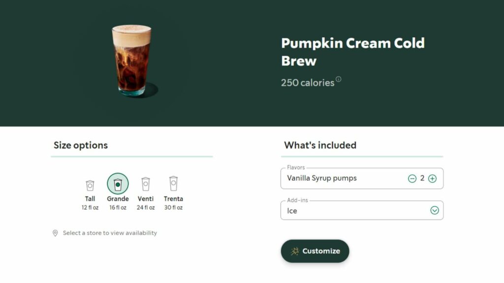 펌킨 크림 콜드 브루 Pumpkin Cream Cold Brew